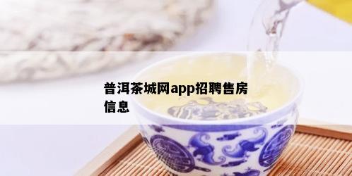 普洱茶城网app招聘售房信息