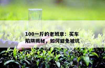 100一斤的老班章：买车陷阱揭秘，如何避免被坑