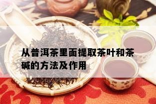 从普洱茶里面提取茶叶和茶碱的方法及作用