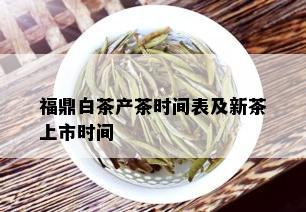 福鼎白茶产茶时间表及新茶上市时间