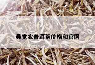 吴觉农普洱茶价格和官网