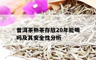 普洱茶熟茶存放20年能喝吗及其安全性分析