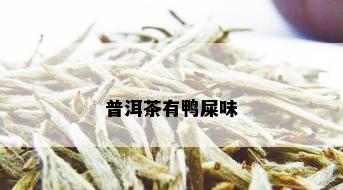 普洱茶有鸭屎味