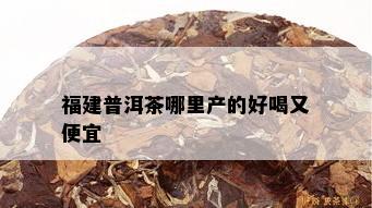 福建普洱茶哪里产的好喝又便宜