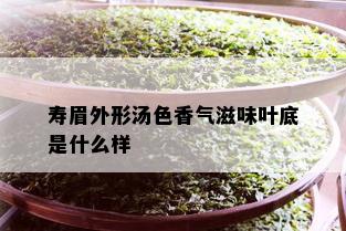 寿眉外形汤色香气滋味叶底是什么样