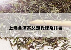 上海普洱茶总部代理及排名