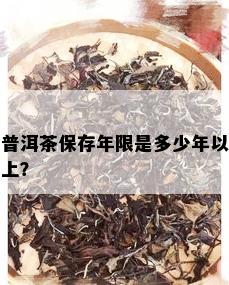 普洱茶保存年限是多少年以上？