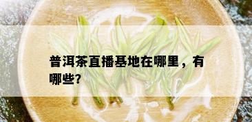 普洱茶直播基地在哪里，有哪些？