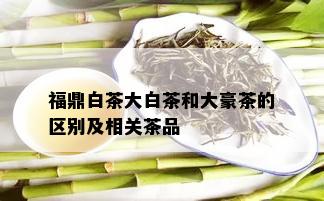 福鼎白茶大白茶和大豪茶的区别及相关茶品