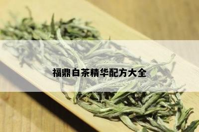 福鼎白茶精华配方大全