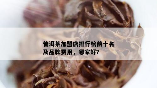 普洱茶加盟店排行榜前十名及品牌费用，哪家好？