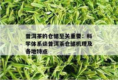 普洱茶的仓储至关重要：科学体系谈普洱茶仓储机理及各地特点