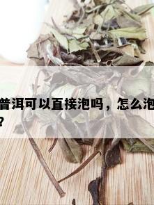 普洱可以直接泡吗，怎么泡？