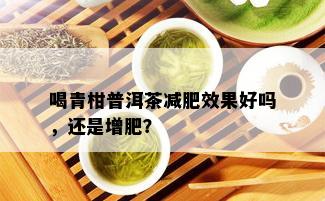 喝青柑普洱茶减肥效果好吗，还是增肥？