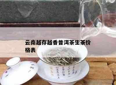 云南越存越香普洱茶生茶价格表