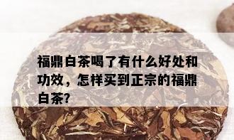 福鼎白茶喝了有什么好处和功效，怎样买到正宗的福鼎白茶？