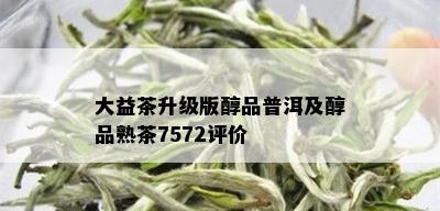 大益茶升级版醇品普洱及醇品熟茶7572评价