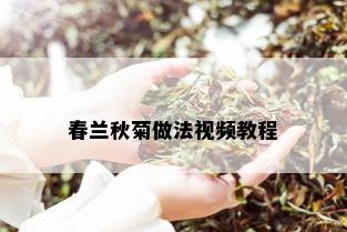 春兰秋菊做法视频教程