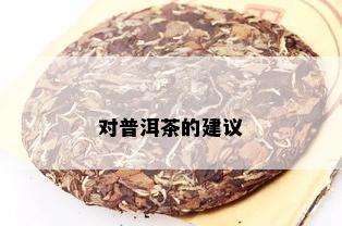 对普洱茶的建议