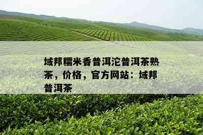 域邦糯米香普洱沱普洱茶熟茶，价格，官方网站：域邦普洱茶