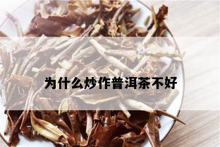 为什么炒作普洱茶不好