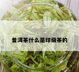 普洱茶什么是印级茶的