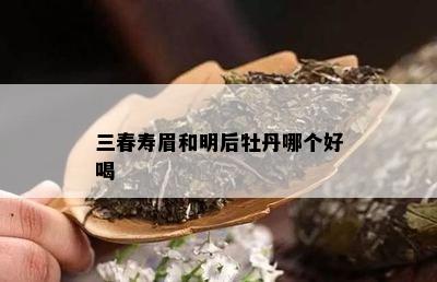 三春寿眉和明后牡丹哪个好喝