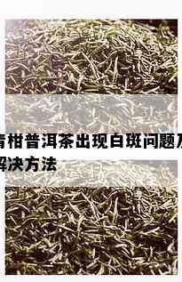 青柑普洱茶出现白斑问题及解决方法