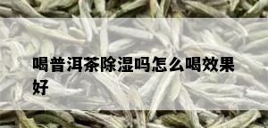 喝普洱茶除湿吗怎么喝效果好