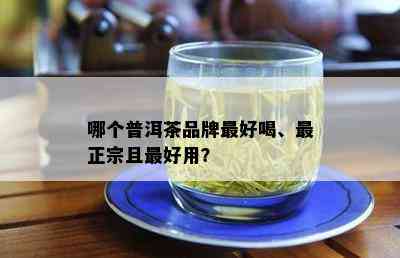 哪个普洱茶品牌更好喝、最正宗且更好用？