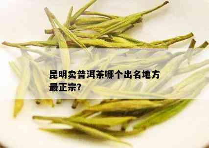 昆明卖普洱茶哪个出名地方最正宗？