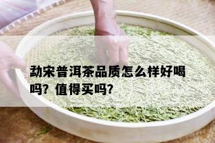 勐宋普洱茶品质怎么样好喝吗？值得买吗？