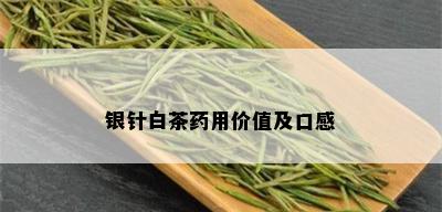 银针白茶药用价值及口感