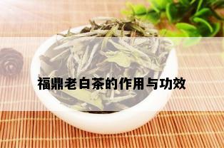 福鼎老白茶的作用与功效