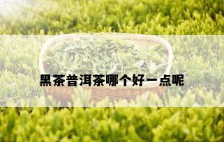 黑茶普洱茶哪个好一点呢