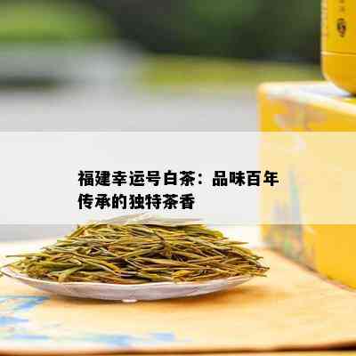 福建幸运号白茶：品味百年传承的独特茶香