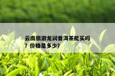 云南旅游龙润普洱茶能买吗？价格是多少？