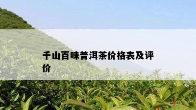 千山百味普洱茶价格表及评价