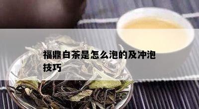 福鼎白茶是怎么泡的及冲泡技巧