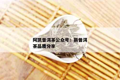 阿凯普洱茶公众号：新普洱茶品质分享