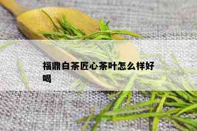 福鼎白茶匠心茶叶怎么样好喝