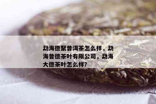 勐海德聚普洱茶怎么样，勐海普德茶叶有限公司，勐海大德茶叶怎么样？