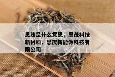 思茂是什么意思，思茂科技新材料，思茂新能源科技有限公司