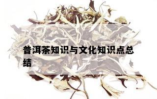 普洱茶知识与文化知识点总结