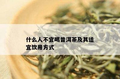 什么人不宜喝普洱茶及其适宜饮用方式