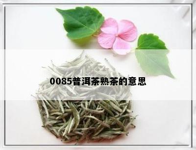 0085普洱茶熟茶的意思