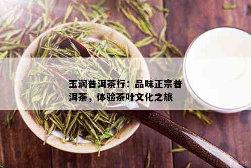 玉润普洱茶行：品味正宗普洱茶，体验茶叶文化之旅