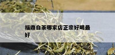 福鼎白茶哪家店正宗好喝更好