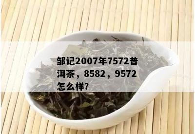 邹记2007年7572普洱茶，8582，9572怎么样？