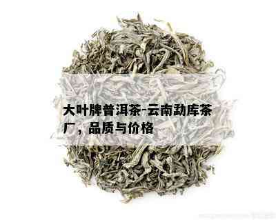 大叶牌普洱茶-云南勐库茶厂，品质与价格